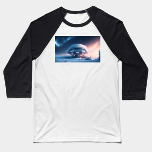 White futuristic house in snowy place Baseball T-Shirt